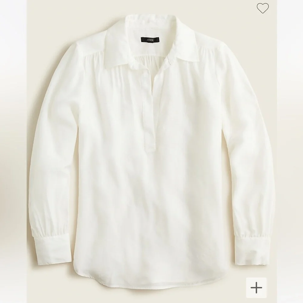 J. Crew Eco cupro-blend collared V-neck popover top - Picture 10 of 10